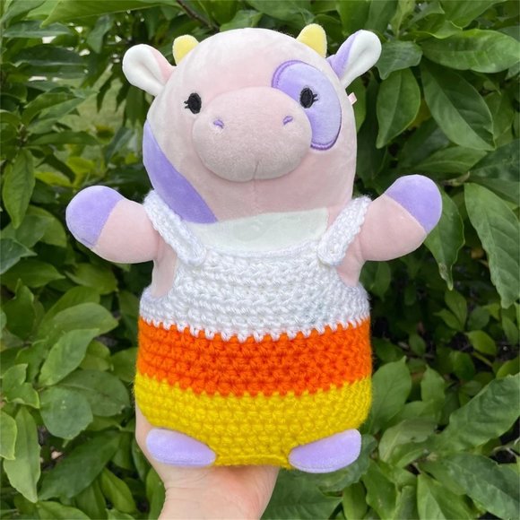 Crochet 10” Candy Corn Hugmee Overalls